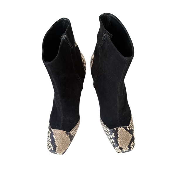 Alberto Zago Milano Y2K Square Toe Snake Trim Suede Boots – IT 36.5 / US 6–6.5 - Picture 2 of 12